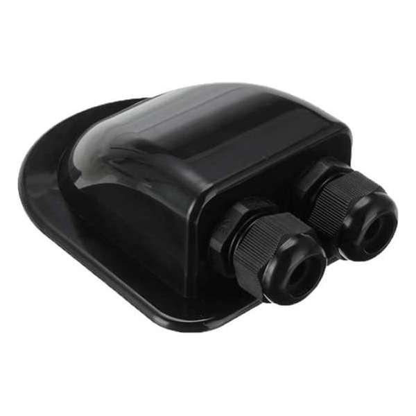 Solar - Waterdicht Solar Box - Dubbele Kabelinvoer + 2 Wartels - Voor Caravan / Boot Zwart Solar - Waterdicht Solar Box - Dubbele Kabelinvoer + 2 Wartels - Voor Caravan / Boot Zwart