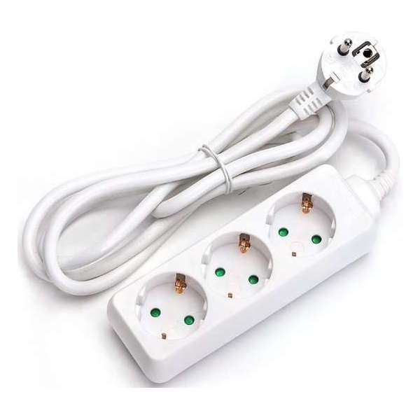 Verlengsnoer - Igan Synci - 3680W - 3 Stopcontacten - 3 Meter - Wit | Nederland Verlengsnoer - Igan Synci - 3680W - 3 Stopcontacten - 3 Meter - Wit | Nederland