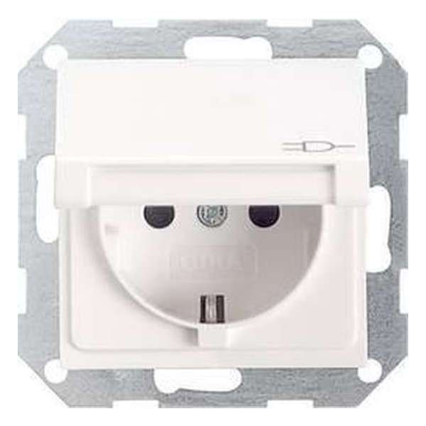 IP44 Wandcontactdoos met randaarde en klapdeksel Wit Mat IP44 Wandcontactdoos met randaarde en klapdeksel Wit Mat