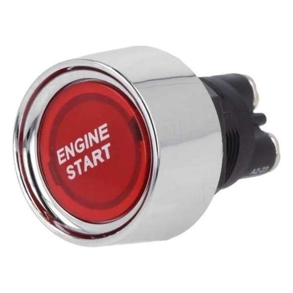 Auto motor startknop - 22mm - SPST NO - Rood- 12V Auto motor startknop - 22mm - SPST NO - Rood- 12V