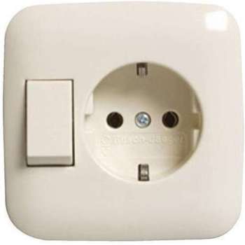 Busch-Jaeger Wandcontactdoos combi inbouw crème
