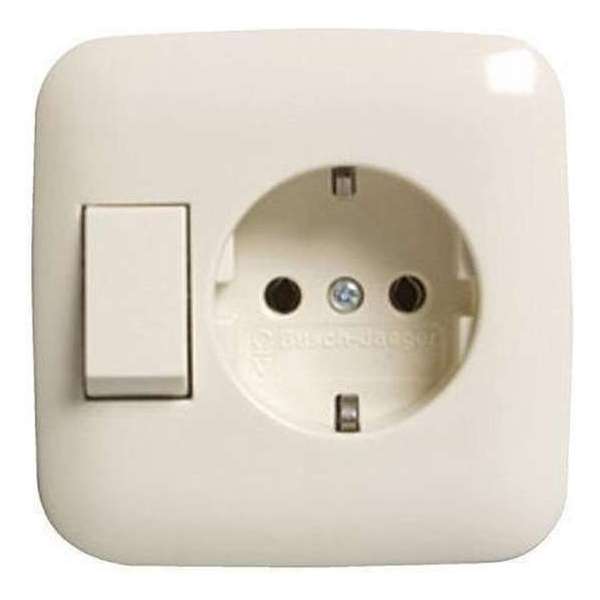 Busch-Jaeger Wandcontactdoos combi inbouw crème Busch-Jaeger Wandcontactdoos combi inbouw crème