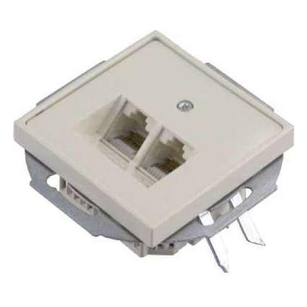 BERKER S1 RJ-45 stopcontact 2-voudig, inbouw | WIT BERKER S1 RJ-45 stopcontact 2-voudig, inbouw | WIT