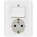 GIRA Standaard 55 combi wissel + randaarde | WIT