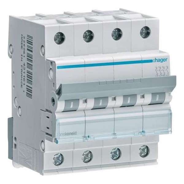 Hager MBN installatieautomaat B karakteristiek 16a 4P krachtgroep Fornuisgroep Hager MBN installatieautomaat B karakteristiek 16a 4P krachtgroep Fornuisgroep
