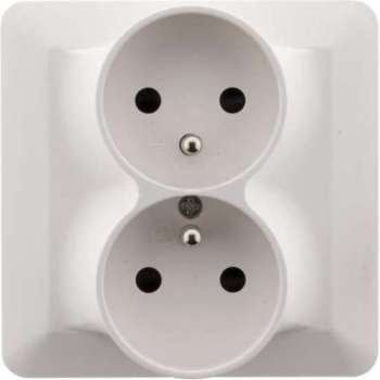 ARTEZO Dubbel stopcontact met aarde 2P + T 16 Een wit enkel station