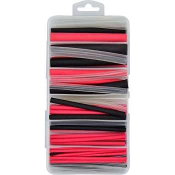 Krimpkous met lijm   -  3:1 assortiment box 87 stuks   -  rood, zw