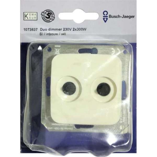 BUSCH-JAEGER serie SI, duo-dmer 2x 300W, 230V, inbouw | WIT BUSCH-JAEGER serie SI, duo-dmer 2x 300W, 230V, inbouw | WIT
