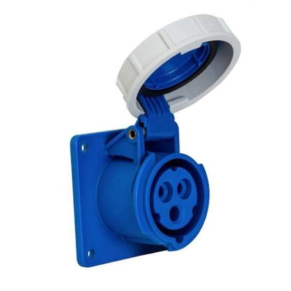 Mete - CEE female 3 polig 6H 16A IP67 inbouw wcd 220-240VAC Waterdicht Mete - CEE female 3 polig 6H 16A IP67 inbouw wcd 220-240VAC Waterdicht