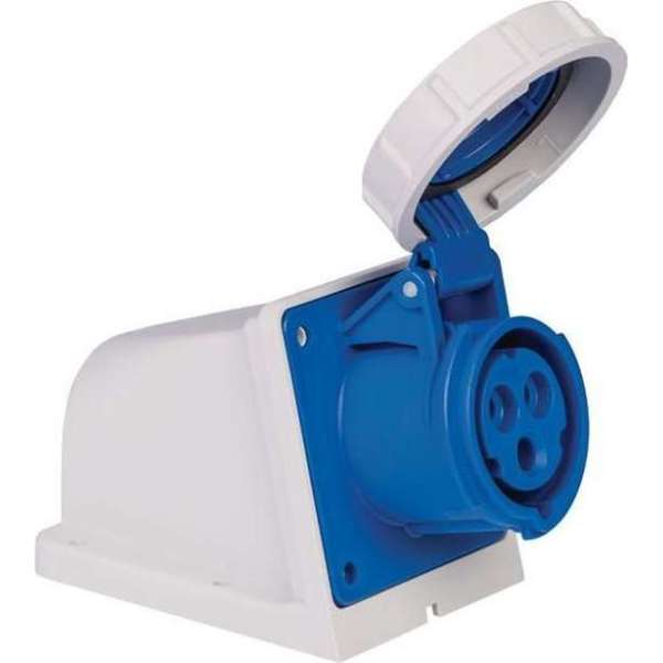 Mete - CEE female 3 polig 6H 16A IP67 muur wcd 220-240VAC Waterdicht Mete - CEE female 3 polig 6H 16A IP67 muur wcd 220-240VAC Waterdicht
