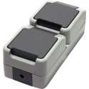 Schneider Electric Merten Aquastar wandcontactdoos 2-voudig | verticaal grijs (1073750)