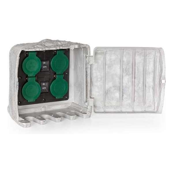 Waldbeck Power Rock Twilight 1 4-weg buitenstopcontact IP44 schemersensor , Inclusief montagemateriaal Waldbeck Power Rock Twilight 1 4-weg buitenstopcontact IP44 schemersensor , Inclusief montagemateriaal