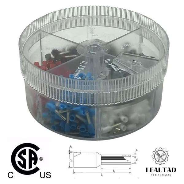 Assortimentsdoos Adereindhulzen 400 delig Ronde box | Ferrule | Draadhuls | Adereindhuls Assortimentsdoos Adereindhulzen 400 delig Ronde box | Ferrule | Draadhuls | Adereindhuls