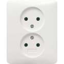 Gira SY55 Inbouw Stopcontact - 2-voudig - Zuiverwit - glans