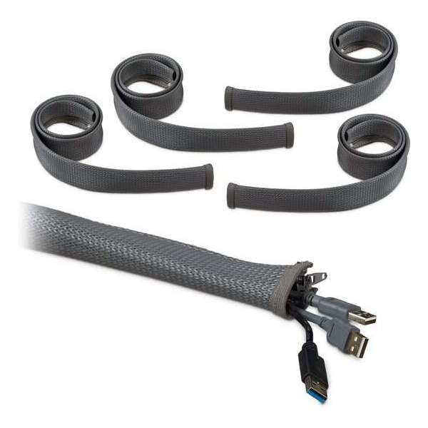 Relaxdays 5m kabelsok - ritssluiting - kabelhoes - grijs - kabelbescherming - 5 x 1 meter Relaxdays 5m kabelsok - ritssluiting - kabelhoes - grijs - kabelbescherming - 5 x 1 meter