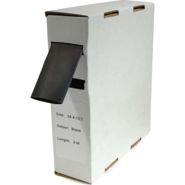 Krimpkous H - 2 box 19.0 Ø / 9.5 Ø 5m zwart Krimpkous H - 2 box 19.0 Ø / 9.5 Ø 5m zwart