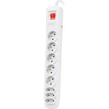 Natec Extreme Media - Stekkerdoos - 8 stopcontacten - overspanningsbeveiliging - 1,5m - Grijs