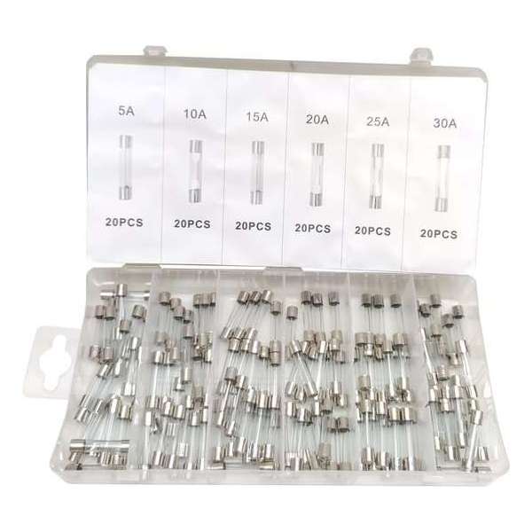 120 delige Glaszekering zekering Auto tractor boot fuse set 5 10 15 20 25 30 AMP 120 delige Glaszekering zekering Auto tractor boot fuse set 5 10 15 20 25 30 AMP