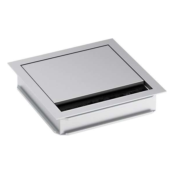 Aluminium kabeldoorvoer 120x120mm zilver met borstel Aluminium kabeldoorvoer 120x120mm zilver met borstel