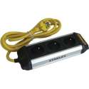 Stanley Stekkerdoos Core 3-voudig 2 Meter Aluminium Zwart/zilver