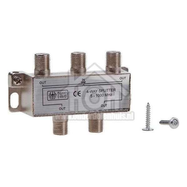 Easyfiks Coax Splitter F-Connector Contra Female - 4x F-Connector Contra Female TV Easyfiks Coax Splitter F-Connector Contra Female - 4x F-Connector Contra Female TV