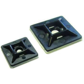 Plakzadels voor kabelbinders zwart - 100 stuks -  formaat: 28 x 28 mm - geschikt voor kabelbinders van 5.3 mm dik