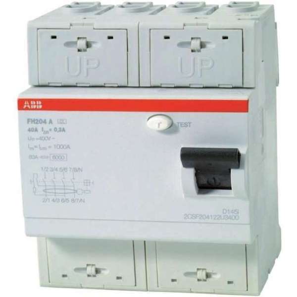 ABB VERLIESSTROOMSCHAKELAAR 4P 40A 300MA ABB VERLIESSTROOMSCHAKELAAR 4P 40A 300MA