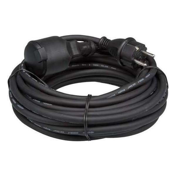 Perel Verlengkabel 10 M Rubber Zwart Perel Verlengkabel 10 M Rubber Zwart