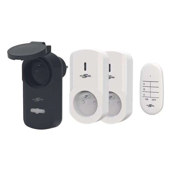 mr Safe Draadloze stopcontactenset BE/FR plug met afstandsbediening mr Safe Draadloze stopcontactenset BE/FR plug met afstandsbediening
