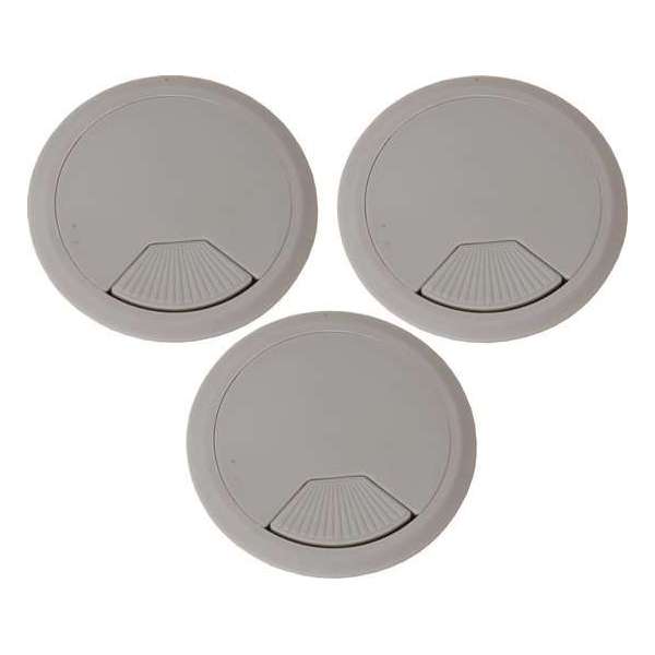 AMIG kabeldoorvoer bureau – Ø 80mm – Verstelbaar – 3 stuks – Grijs AMIG kabeldoorvoer bureau – Ø 80mm – Verstelbaar – 3 stuks – Grijs
