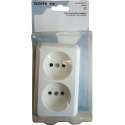 ELEKTROFIX dubbel stopcontact, opbouw, ongeaard | wit
