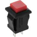Schakelaar Push-Button 2 Polig - 1-3A 250-125V - Rood Vierkant
