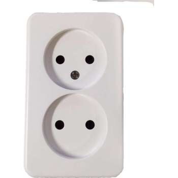 Plieger opbouw wandcontactdoos dubbel stopcontact - Wit