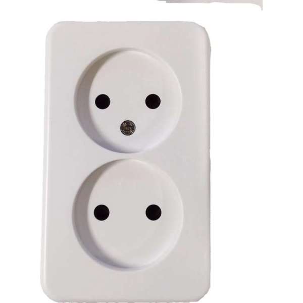 Plieger opbouw wandcontactdoos dubbel stopcontact - Wit Plieger opbouw wandcontactdoos dubbel stopcontact - Wit