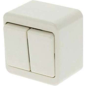 MERTEN type 1073758 dubbele wipschakelaar serie, opbouw | wit