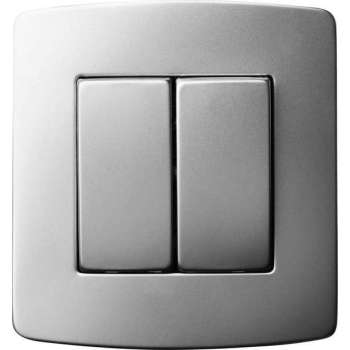 Dubbele schakelaar - Schema 5 - 10A - 230V  -Inox - Inbouw