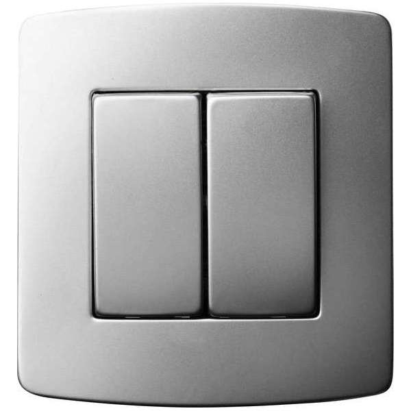 Dubbele schakelaar - Schema 5 - 10A - 230V -Inox - Inbouw Dubbele schakelaar - Schema 5 - 10A - 230V -Inox - Inbouw