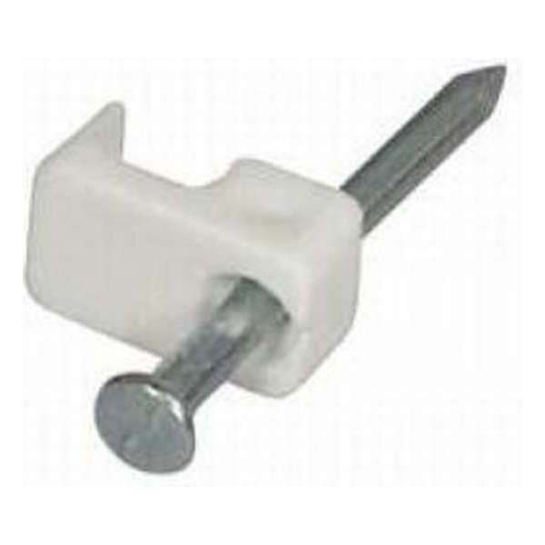 Kabelclip plat 3x5mm - 100st wit Kabelclip plat 3x5mm - 100st wit
