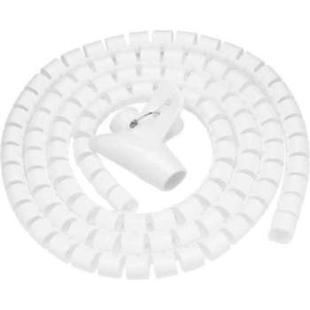 Allteq - Spiraalband - Kabelslang -  Met doorvoerhulp - Kabels wegwerken - 2 meter - Wit