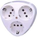 KOPP - Wandcontactdoos - Standard - Opbouw - 3-voudig Stopcontact - Randaarde - Arctic Glans Wit - BSE