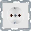 Berker Q.1 inbouw wandcontactdoos enkel, met randaarde, wit
