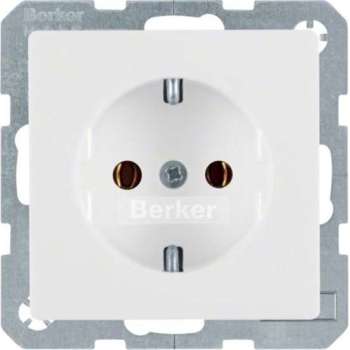 Berker Q.1 inbouw wandcontactdoos enkel, met randaarde, wit