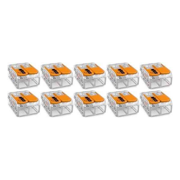 WAGO - Lasklem Set 10 Stuks - 2 Polig met Klemmetjes - Oranje