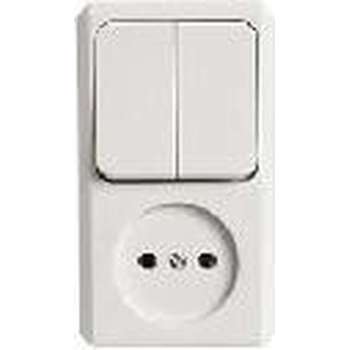 Schneider Electric Opbouw combi wandcontactdoos/serie  Crème