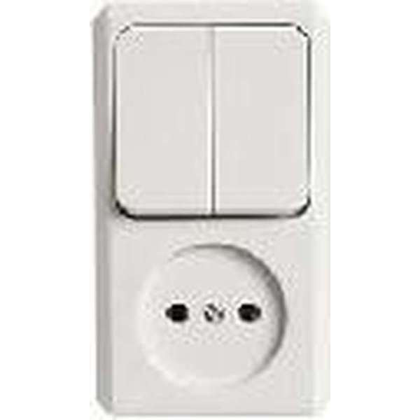 Schneider Electric Opbouw combi wandcontactdoos/serie Crème Schneider Electric Opbouw combi wandcontactdoos/serie Crème