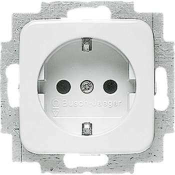 Busch-Jaeger Wandcontactdoos enkel met aarde inbouw wit