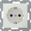 Berker Enkel Geaard Stopcontact Wit B1-B.3-B.7 (Te combineren met Berker S1 serie)