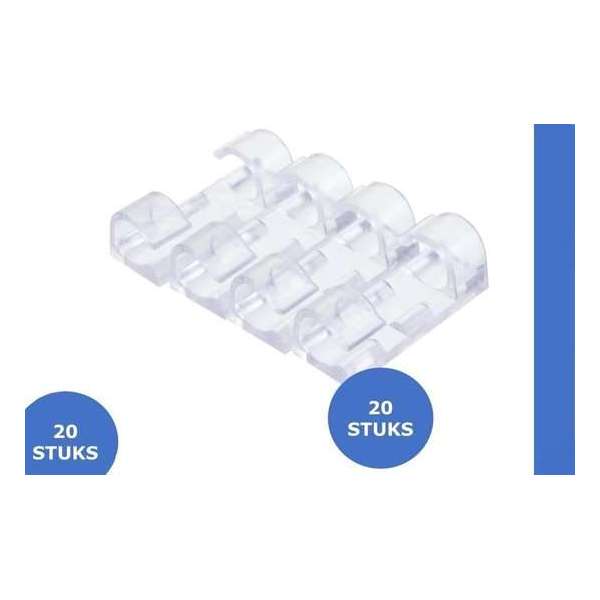 20 x Kabel Clips | Kabel Houder | Zelfklevend | Kabelbinder | Kabel Klemmen | Kabel Organizer Transparant | 20 Stuks 30x11mm 20 x Kabel Clips | Kabel Houder | Zelfklevend | Kabelbinder | Kabel Klemmen | Kabel Organizer Transparant | 20 Stuks 30x11mm