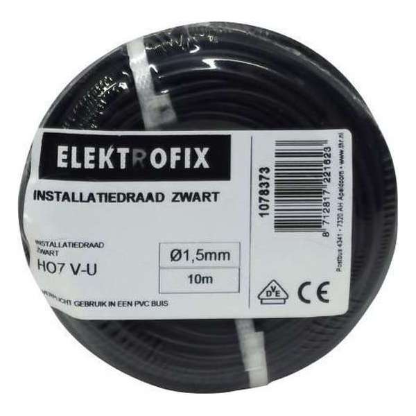 Elektrofix installatiedraad zwart 10 m x 1,5 mm Elektrofix installatiedraad zwart 10 m x 1,5 mm