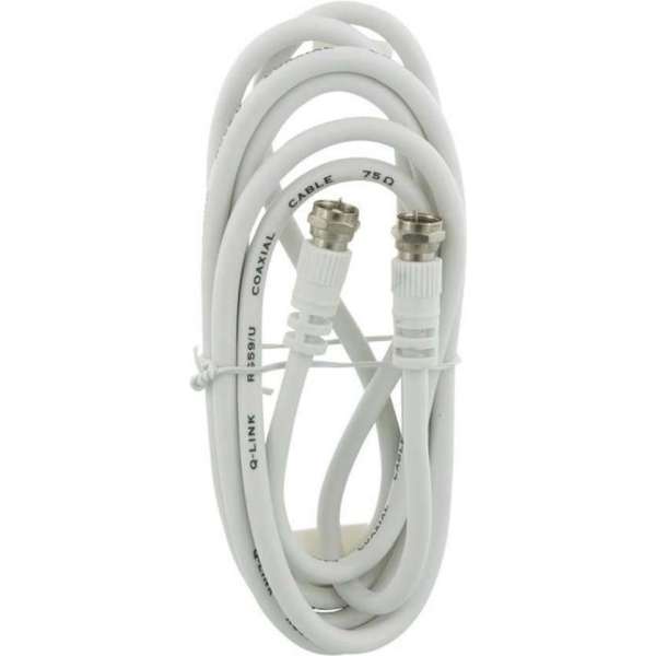 Q-Link coax kabel RG59 F-connector wit | 5 mtr Q-Link coax kabel RG59 F-connector wit | 5 mtr